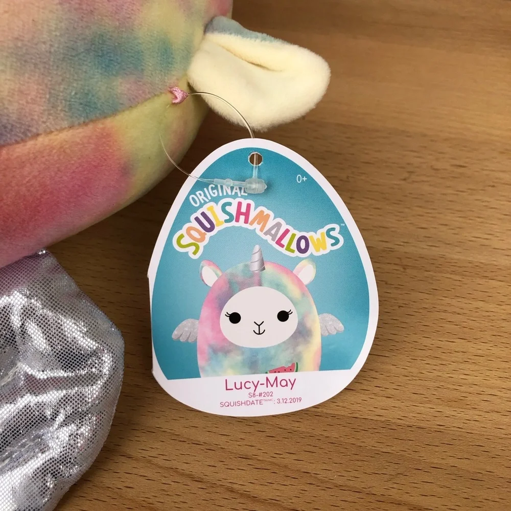 Squishmallows Kelly Toys 2021 Tie Dye Lucy-May The‎ Rainbow 8”